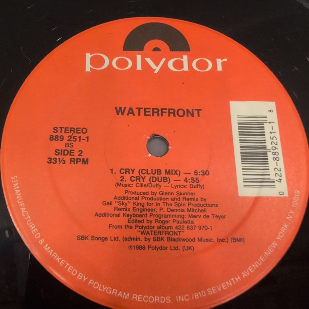 Waterfront Cry 12 Inch Vinyl Single Polydor 889 251-1 1989 Pop 33 RPM Extended - Picture 6 of 6